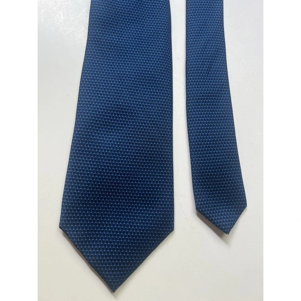 Tincati Milano Blue Luxury Tie 100% Silk Made In Italy Long 63 Inch